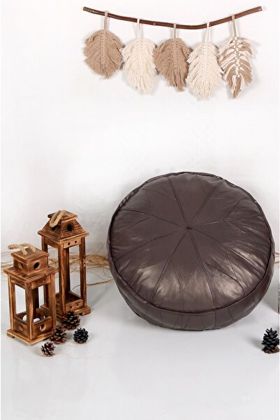 Ottoman Pouffe Şok Fiyat Açılışa Özel %50 Off! Art Deco El Yapımı Hakiki Deri Orijinal Bohem Ottoman Puf Minder60cm