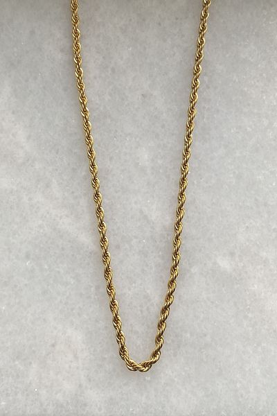 axexuar 316l Steel Twirl - Chain and Gold Yellow Stainless Necklace