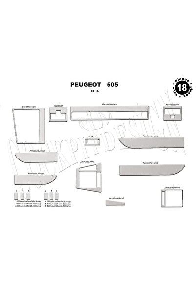meriç cockpit design ميريك® قطع غيار بيجو 505 بيجو 505 الطوربيد الأمامي ألومن...