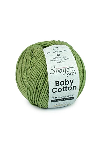 Spagettiyarn Baby Cotton Yağ Yeşil El Örgü Ipliği