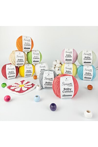 Spagettiyarn Baby Cotton Gök Mavi El Örgü Ipliği