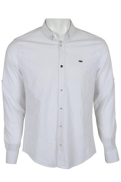 Modarar Cămașă albă pentru bărbați, slim fit, cu mânecă lungă Rar00924