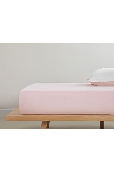 English Home Plain Cotton Single Bed Sheet 160x240 Cm Powder Pink