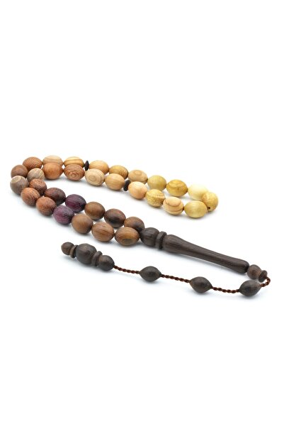 Murty99 Mărgele de rugăciune din lemn mixt mixt 17 diferite cu sistem Masterp...