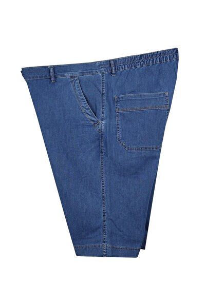 marufshop Τζιν σορτς μεγάλου μεγέθους με πλαϊνές τσέπες Dekons Blue