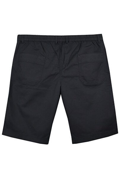 marufshop Σορτς Gabardine μεγάλου μεγέθους με πλαϊνές τσέπες Dekons Μαύρο