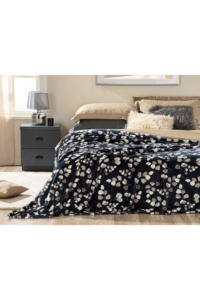 English Home بطانية فردية فائقة النعومة مقاس 150x200 سم باللون الأسود