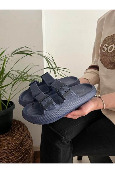 Behtah Kundura Unisex διπλή ταινία Μαλακή χοντρή αντιολισθητική σόλα Soelite Beach Pool Garden Sea καθημερινές παντόφλες