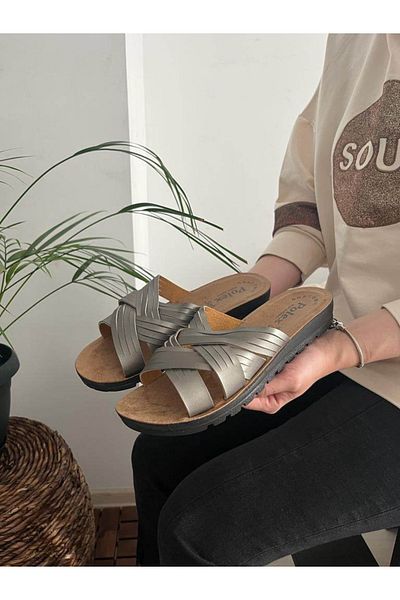 Behtah Kundura Women's Summer Home Street Garden Balcony Beach Outdoor Slippers with Cross Cuts