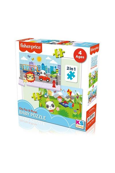 Ks Games Fisher-Price Baby Puzzle City Fun & Picnic 2In1Fp 717