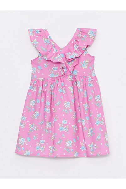 LC Waikiki Lcw Παιδικό κοντομάνικο κοριτσίστικο φόρεμα και αγκράφα με μοτίβο ...