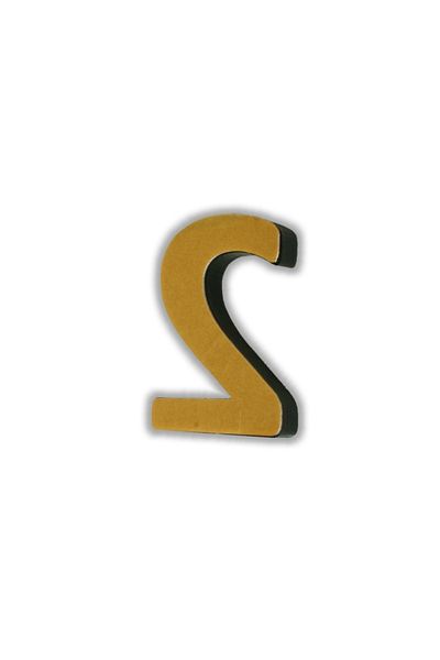 Bul-Sat أرقام باب أكريليك Bs أسود ''2'' 6.5 سم.