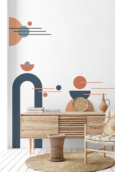 Sim Tasarım Geometric Architectural Shapes Arch Decorative Wall Sticker Set - Sim708
