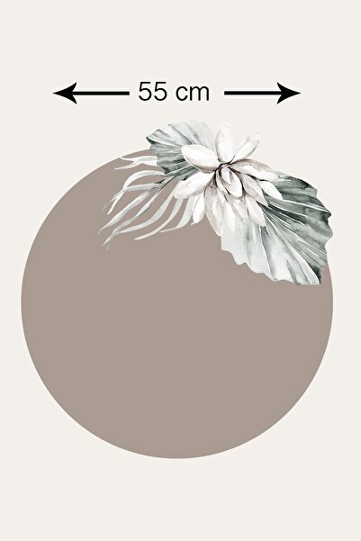 Sim Tasarım Autocolant decorativ de perete în stil boho maro moale cu flori -...