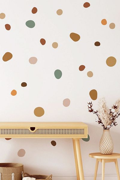 Sim Tasarım Sim386 Bohemian Scattered Polka Dot Wall Sticker Set