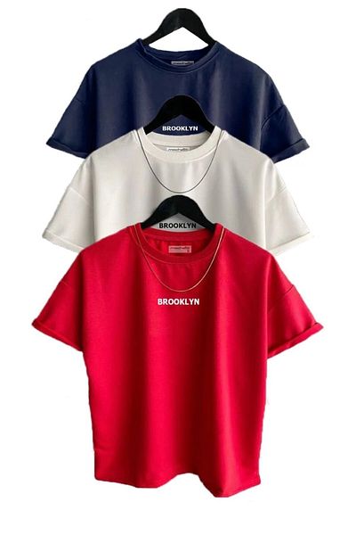 Machetta Plus Size Brooklyn Printed 3-Piece Oversize T-shirt Set