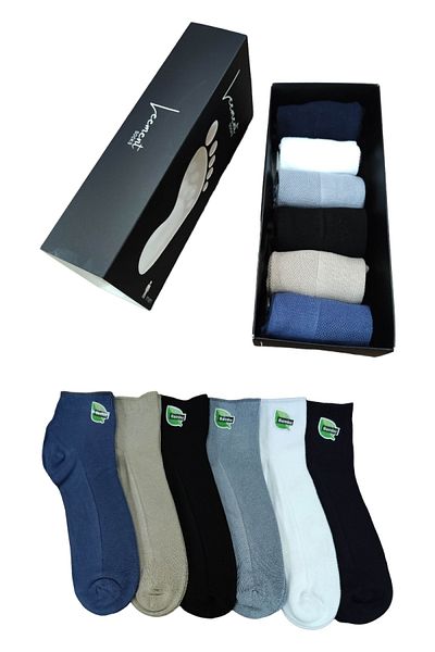 Leement socks Мъжки бамбукови безшевни къси ботуши с 6 чифта чорапи, плетени от най-високо качество Lacoste