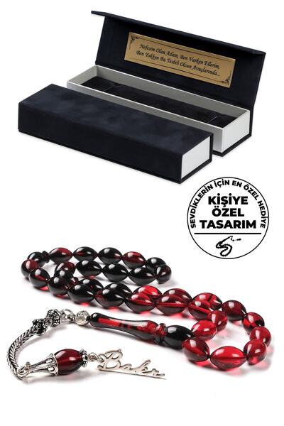 TESBİHCİBABA Erkek Hediyelik Renk Süzmesi Gece Kızılı Ateş Kehribarı Isimli T...