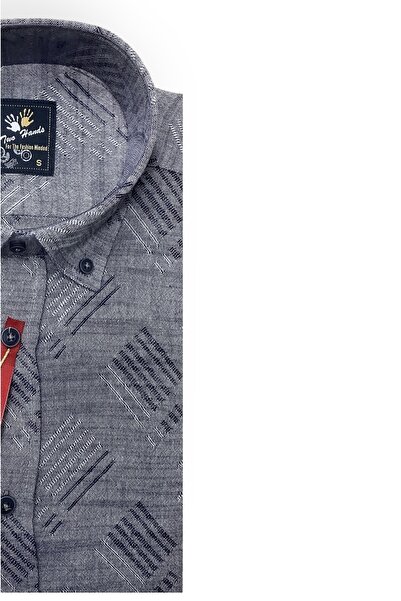 Sadık Collection Дворукавна чоловіча сорочка з ґудзиками, коміром з аплетами, довгими рукавами, 100% бавовна, 405