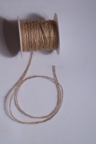 Eskişehir hobi sanat 20 Meters Natural Color Wax-Free Jute Rope 1.3 Mm Thickness Whip Rope Hessian Rope