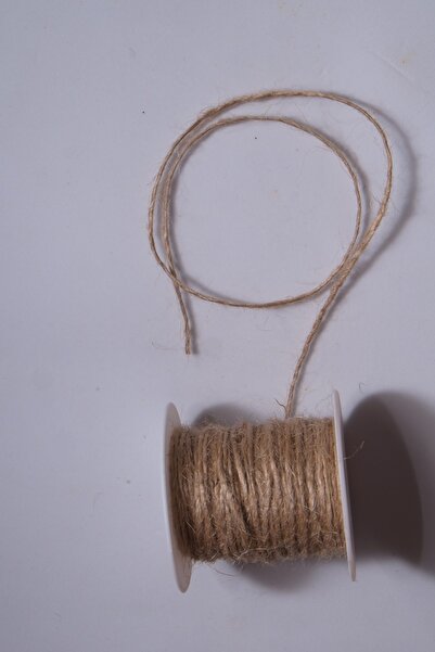 Eskişehir hobi sanat 20 μέτρα Φυσικό Χρώμα Σχοινί γιούτας χωρίς κερί Πάχος 1,3 mm Σχοινί καλαμιού Σχοινί κονιάκ