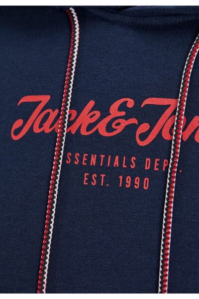 Jack & Jones Kapuzenpullover HENRY Sweat Kapüşonlu Üst ve Kängurutasche ve Logo Baskılı