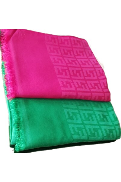 Trablus Model șal jacquard din bumbac mătăsos pentru femei Hijab - Set de 2 ș...