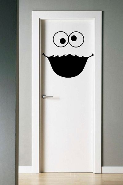 Sim Tasarım Cookie Monster Refrigerator - Door - Glass - Wall Sticker Sm205