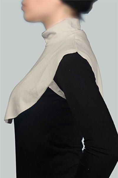 Altobeh Plain Turtleneck Throat Combed Cotton Hijab Neck Collar - Dark Cream