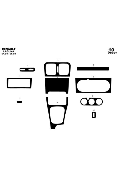 meriç cockpit design ميريتش ®   رينو لاجونا توربيدو أمامي مطلي أسود لامع 10 ق...