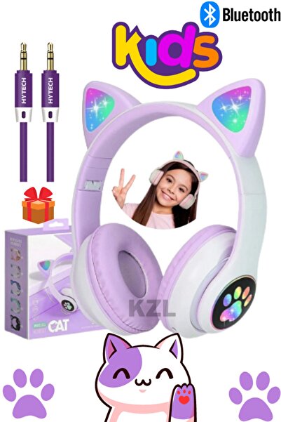 10numara A+ Bass Kedili Kulaklık Bt Fm Radyo Sd Kart Aux Giriş Rgb Işıklı Ked...