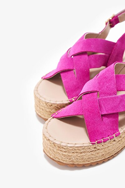 Louis Cardy Monger Fuchsia Genuine Leather Espadrille Sandals