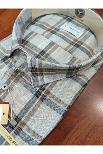 Grand Star Güncüoğlu Oversize Short Sleeve Classic Men's Shirt with Pockets