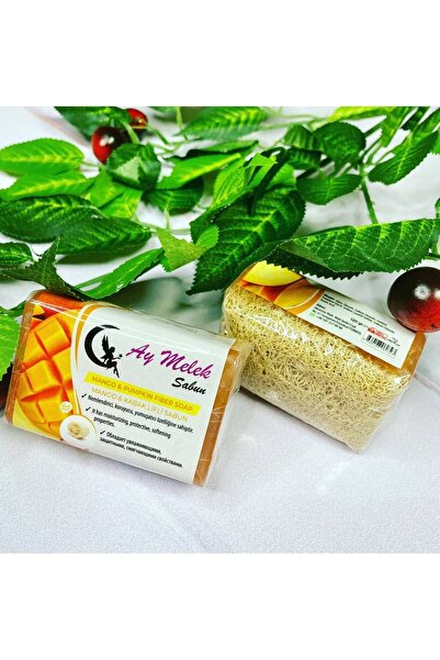 AYMELEK صابون ألياف اليقطين الطبيعية ومستخلص المانجو