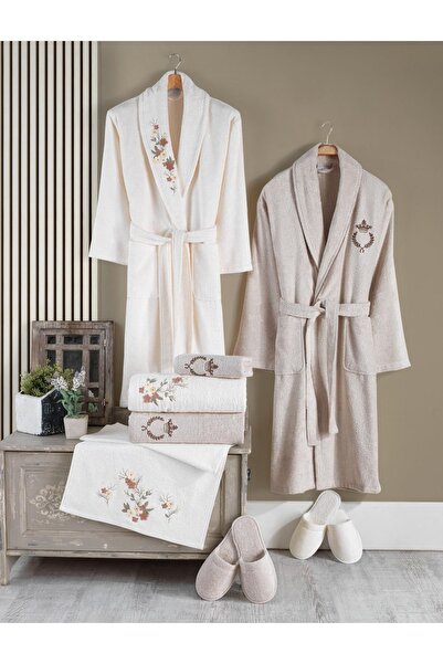 NewBrideHome New Bride Home Bamboo Aile Seti Jarina - Krem/kum