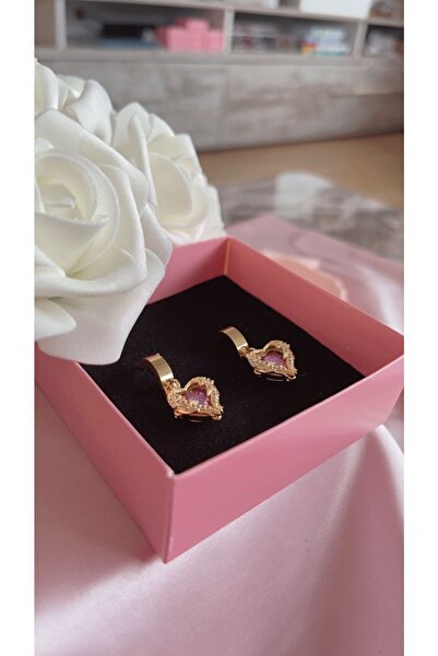 CLARİS 316l Çelik Pembe Yansımalı Prenses Küpe