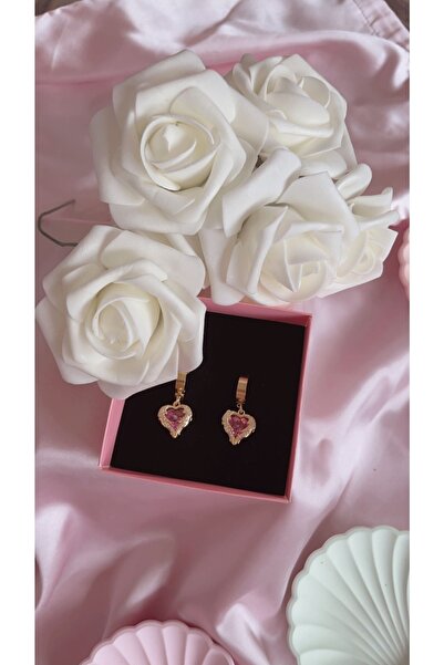 CLARİS 316l Çelik Pembe Yansımalı Prenses Küpe