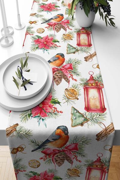 Pilloveland Runner Fundita Model piele intoarsa Tesuta 140*40 Cm Anul Nou Craciun Craciun