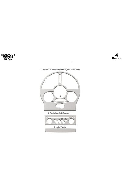 meriç cockpit design ميريتش ®   رينو مودوس توربيدو امامي مطلي الومنيوم 4 قطع ...