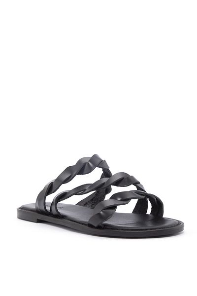 Sole Sisters Flache Hausschuhe aus echtem Leder in Schwarz - Tamarr