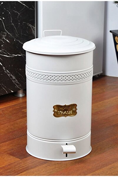 Genel Markalar Pedallı Metal Galvaniz Mutfak Banyo Kapaklı Çöp Kovası 30 Lt B...