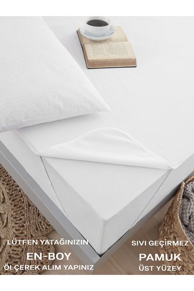 VESSİNOHOME Mattress Mattress Cotton Water Liquid Proof 4 Corner White Mattress Protector Single Double Anti-Sweat Mattress Mattress Mattress