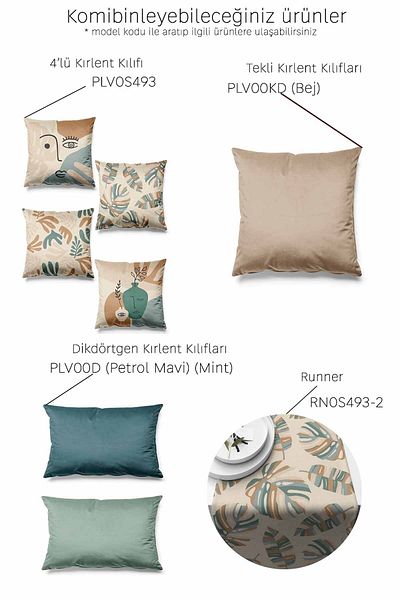 Pilloveland Runner Mahlep Patterned Suede Woven 140*40 cm