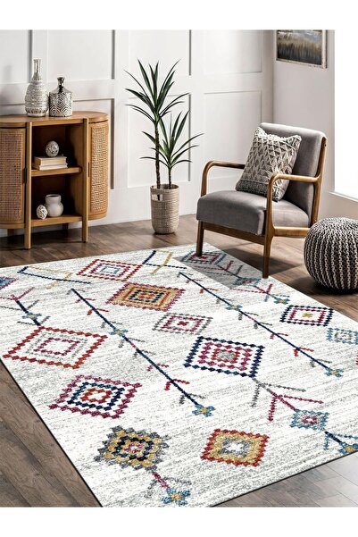 Qatalina Dijital Baskılı Kilim Model Makinede Yıkanabilir Kaymaz Taban Halı