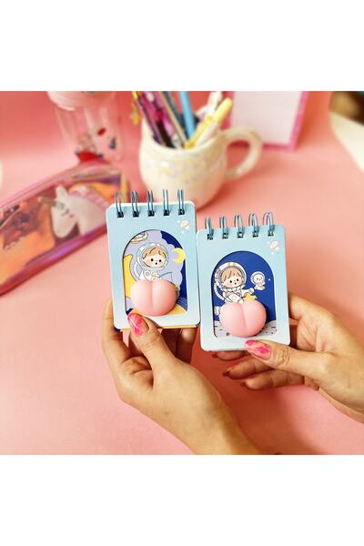 Minnoş Dükkan Astronot Kalpli Moj Moj Telli Not Defteri