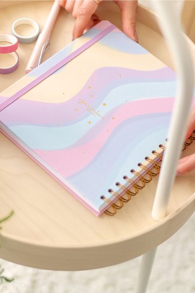 Matt Notebook 19x21 Cm Square Elastic Spiral Hard Cover Notebook Checkered