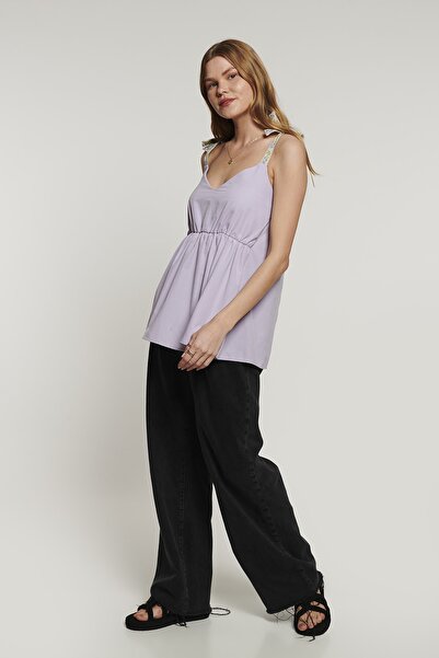 Lyn Devon Lace Strap Blouse - Lilac