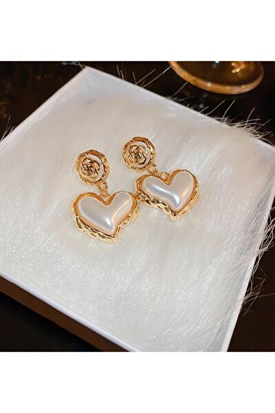 BAHELS Özel Seri Ithal Kalpli Inci Küpe