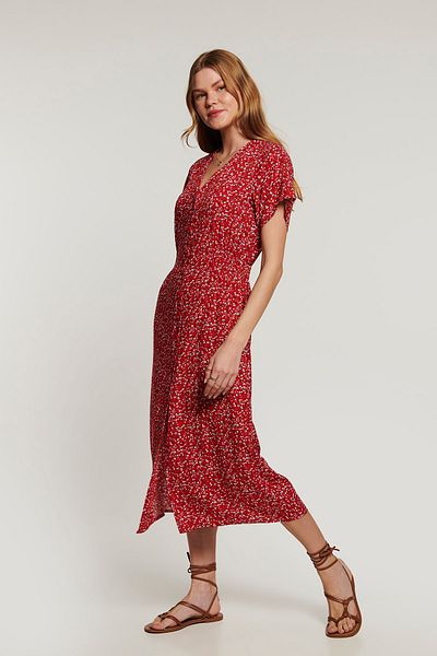 Lyn Devon Fancy Floral Φόρεμα - Κόκκινο