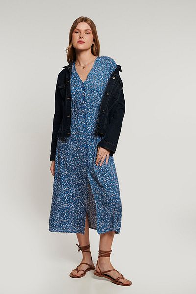 Lyn Devon Fancy Floral Φόρεμα - Μπλε